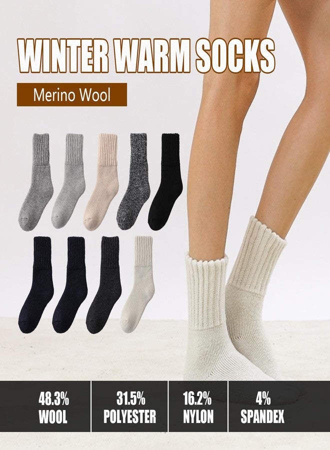 Marchare Women Wool Socks Thermal Boot Socks Winter Extra Thick Warm Cozy Sock For Women White - Image 2